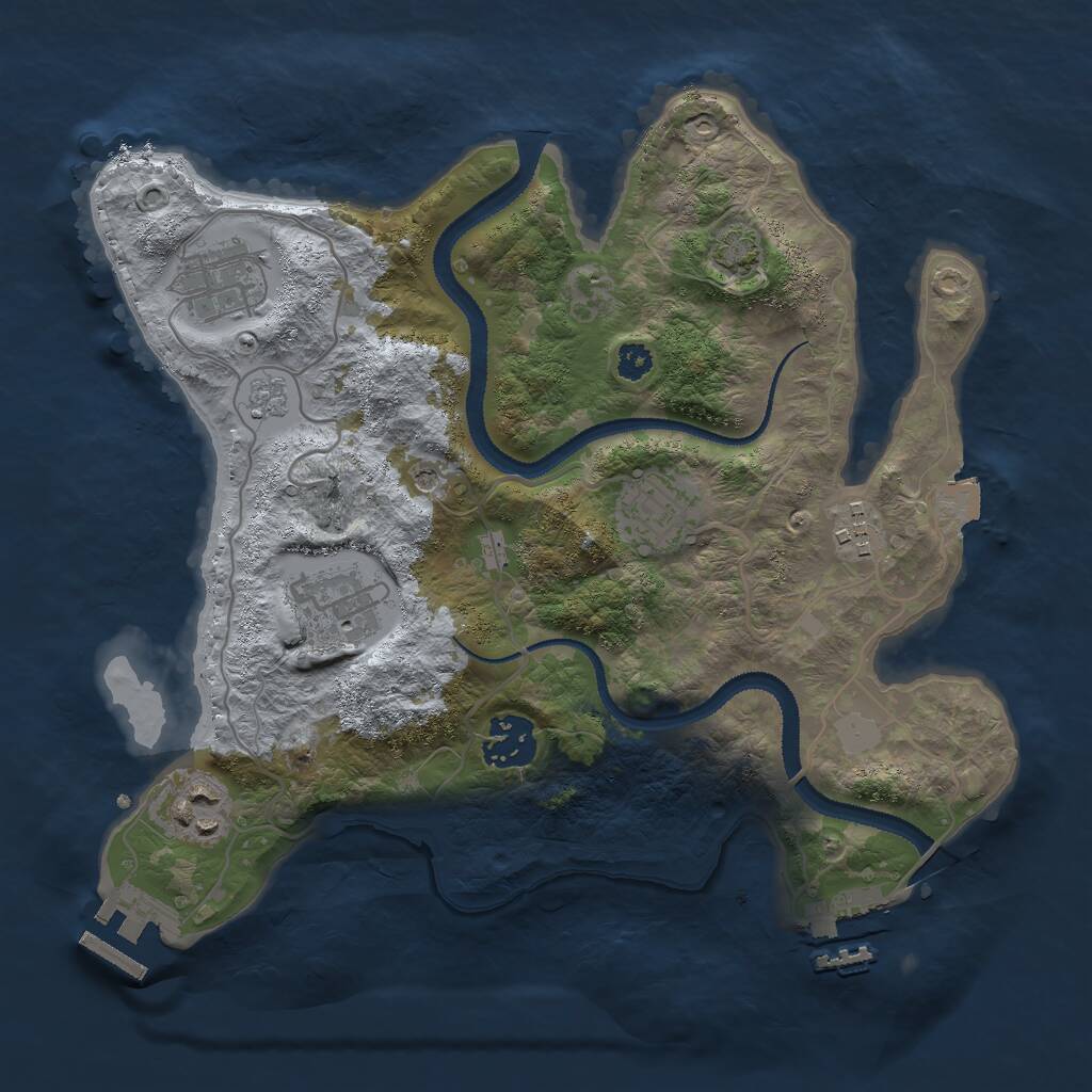 Rust Map: Procedural Map, Size: 3000, Seed: 660701781, 12 Monuments