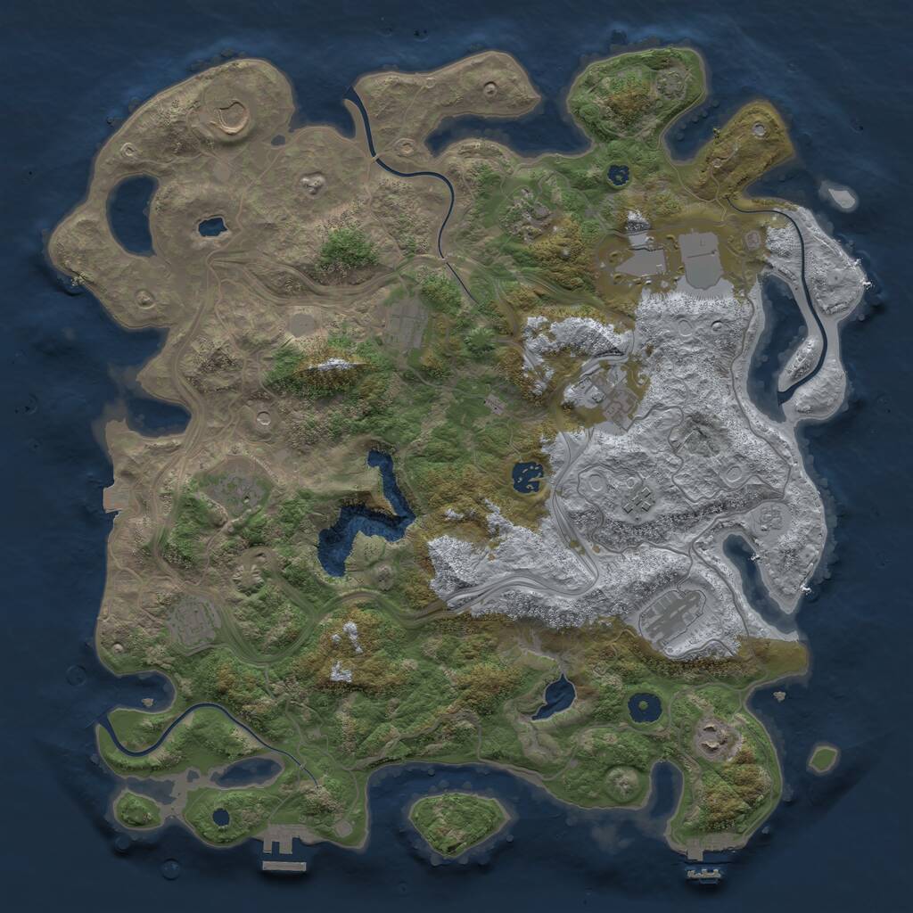 Rust Map: Procedural Map, Size: 4250, Seed: 3071, 17 Monuments