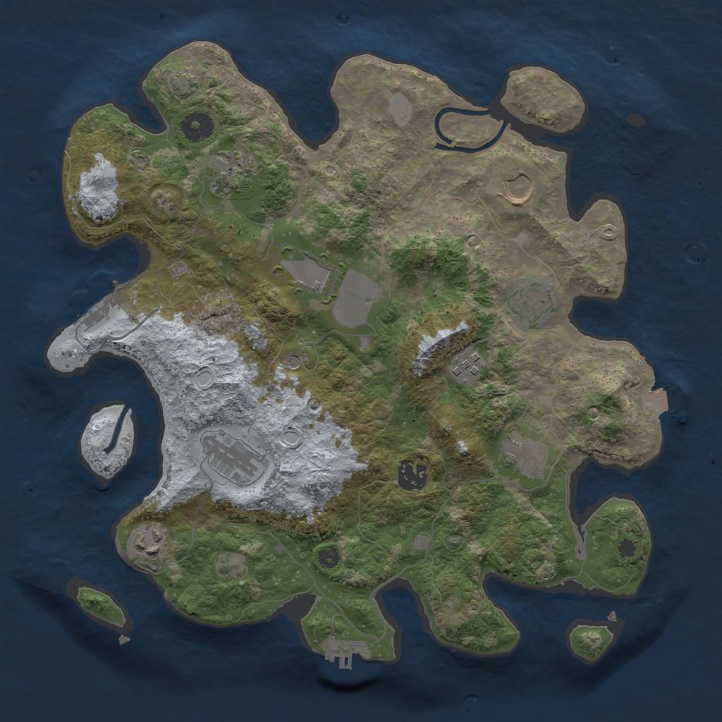 Rust Map: Procedural Map, Size: 3500, Seed: 1878308447, 16 Monuments