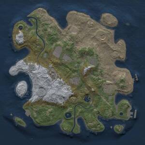 Thumbnail Rust Map: Procedural Map, Size: 3500, Seed: 1878308447, 14 Monuments