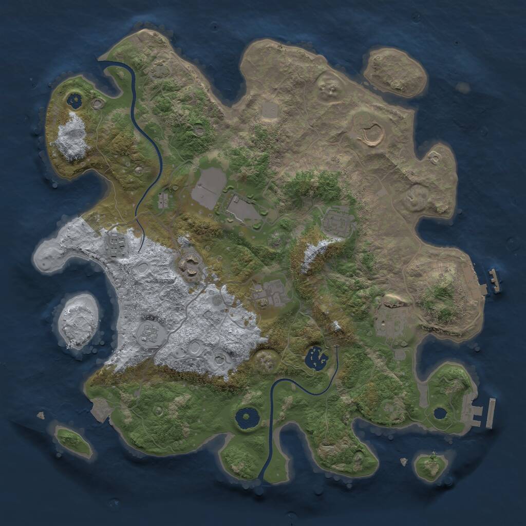 Rust Map: Procedural Map, Size: 3500, Seed: 1878308447, 14 Monuments