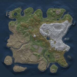 Thumbnail Rust Map: Procedural Map, Size: 3500, Seed: 1900533701, 13 Monuments