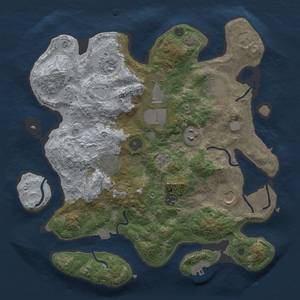 Thumbnail Rust Map: Procedural Map, Size: 3500, Seed: 827143392, 16 Monuments