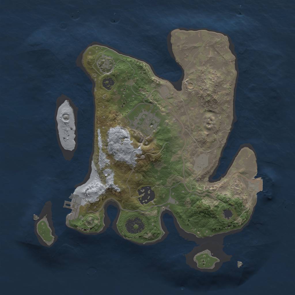 Rust Map: Procedural Map, Size: 2500, Seed: 2837, 7 Monuments