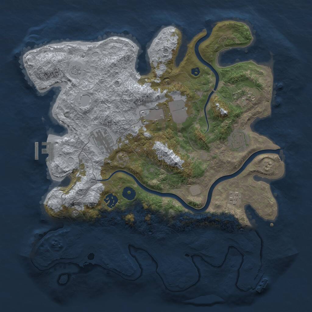 Rust Map: Procedural Map, Size: 3550, Seed: 11153, 11 Monuments