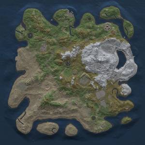 Thumbnail Rust Map: Procedural Map, Size: 4000, Seed: 7395735, 18 Monuments