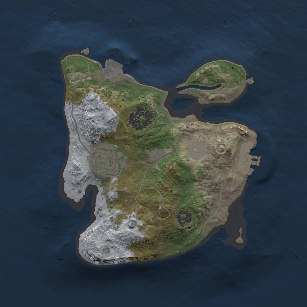 Rust Map: Procedural Map, Size: 2000, Seed: 1003763588, 5 Monuments