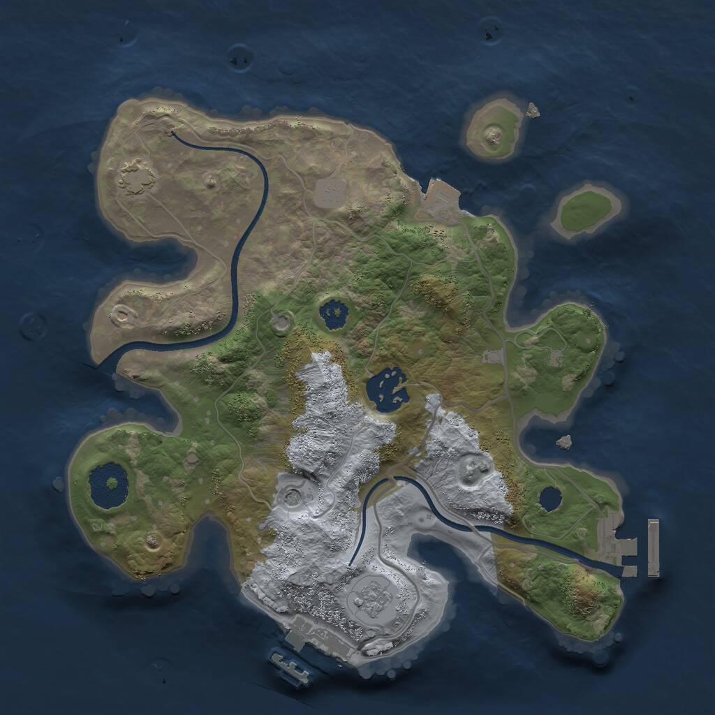 Rust Map: Procedural Map, Size: 2500, Seed: 1582799261, 7 Monuments