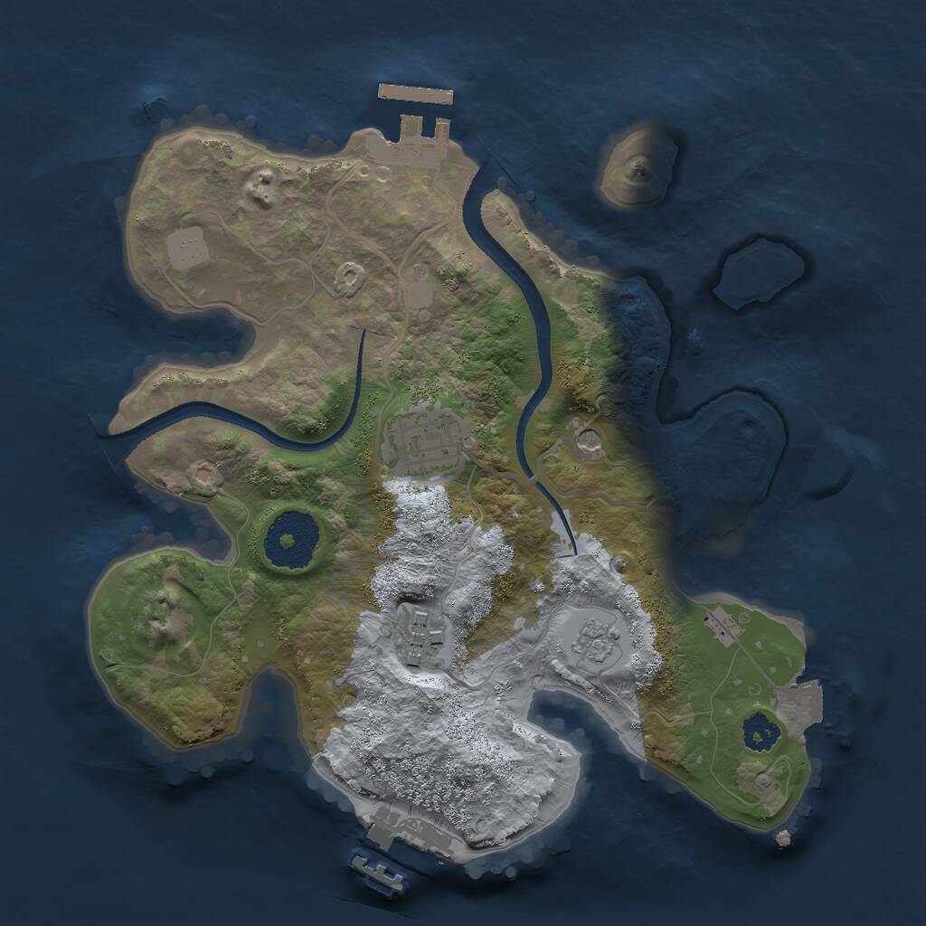 Rust Map: Procedural Map, Size: 2500, Seed: 1582799261, 7 Monuments
