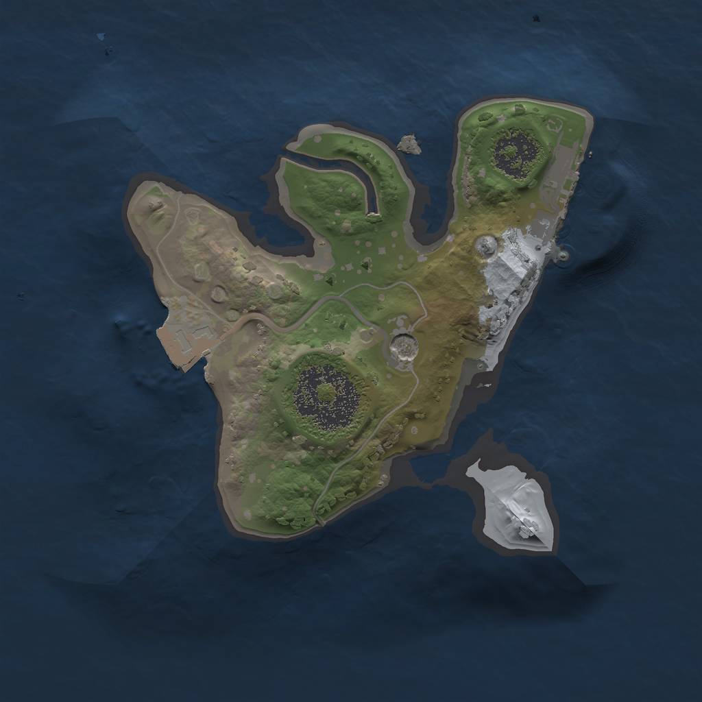 Rust Map: Procedural Map, Size: 1600, Seed: 946200857, 5 Monuments