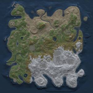 Thumbnail Rust Map: Procedural Map, Size: 3700, Seed: 26849259, 14 Monuments
