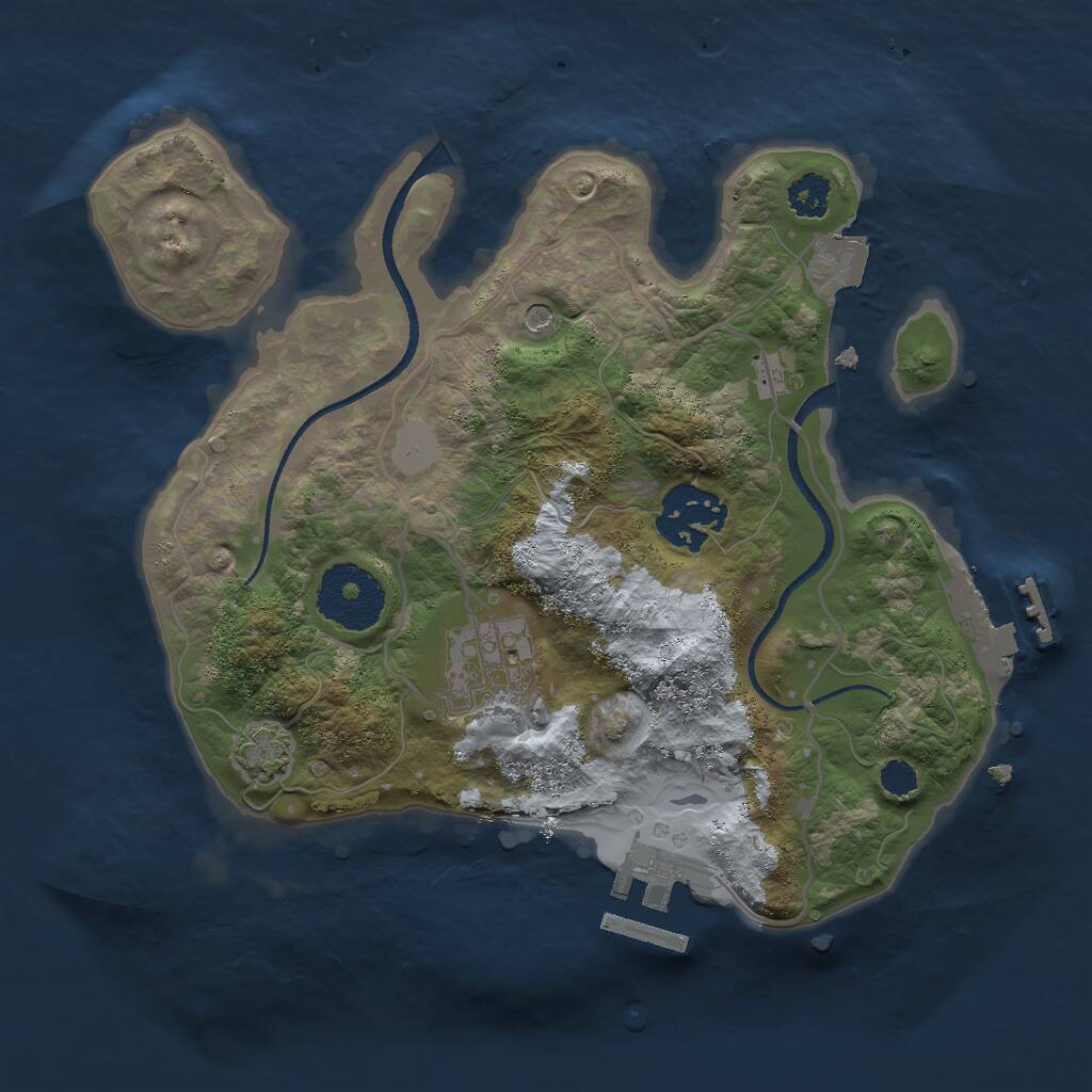 Rust Map: Procedural Map, Size: 2500, Seed: 4412341, 7 Monuments