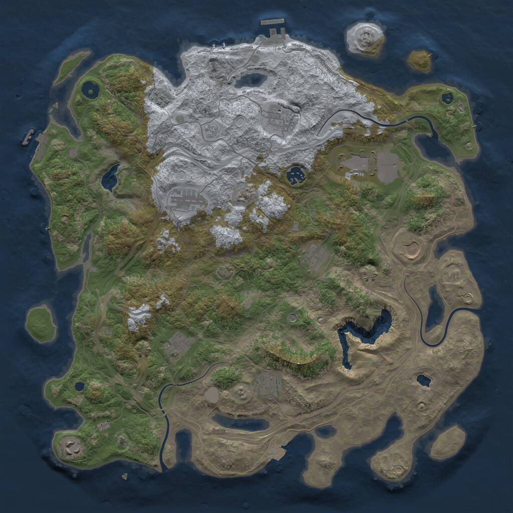 Rust Map: Procedural Map, Size: 4400, Seed: 9524982, 16 Monuments