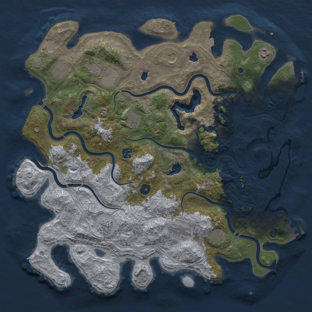 Rust Map: Procedural Map, Size: 4500, Seed: 1348658028, 16 Monuments