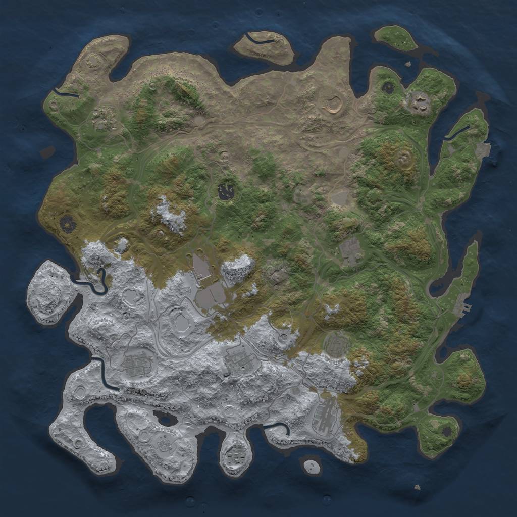 Rust Map: Procedural Map, Size: 4500, Seed: 1348658028, 18 Monuments