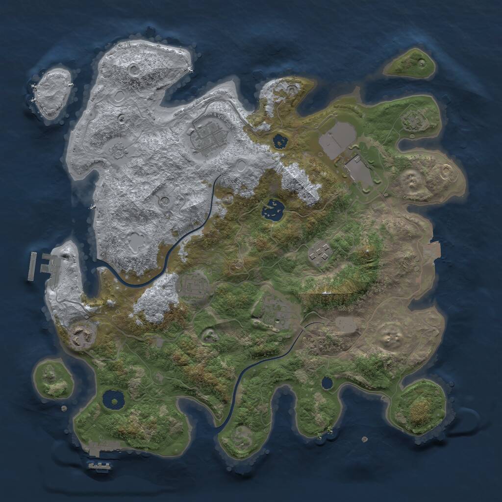 Rust Map: Procedural Map, Size: 3500, Seed: 20240607, 13 Monuments