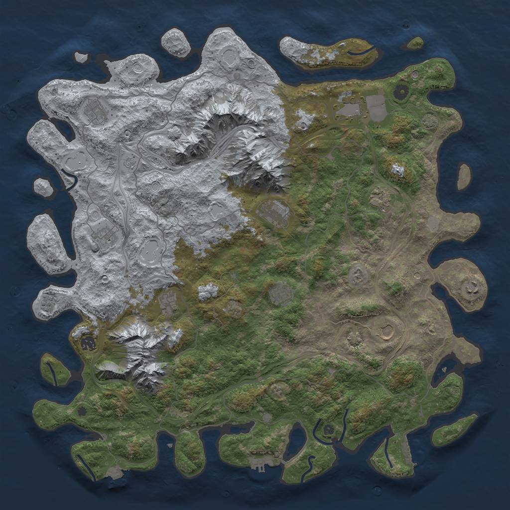 Rust Map: Procedural Map, Size: 5000, Seed: 944432958, 19 Monuments