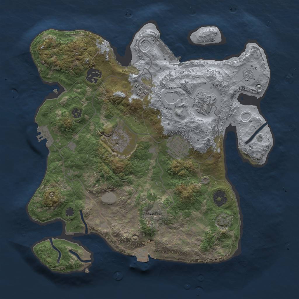 Rust Map: Procedural Map, Size: 3000, Seed: 78209157, 12 Monuments