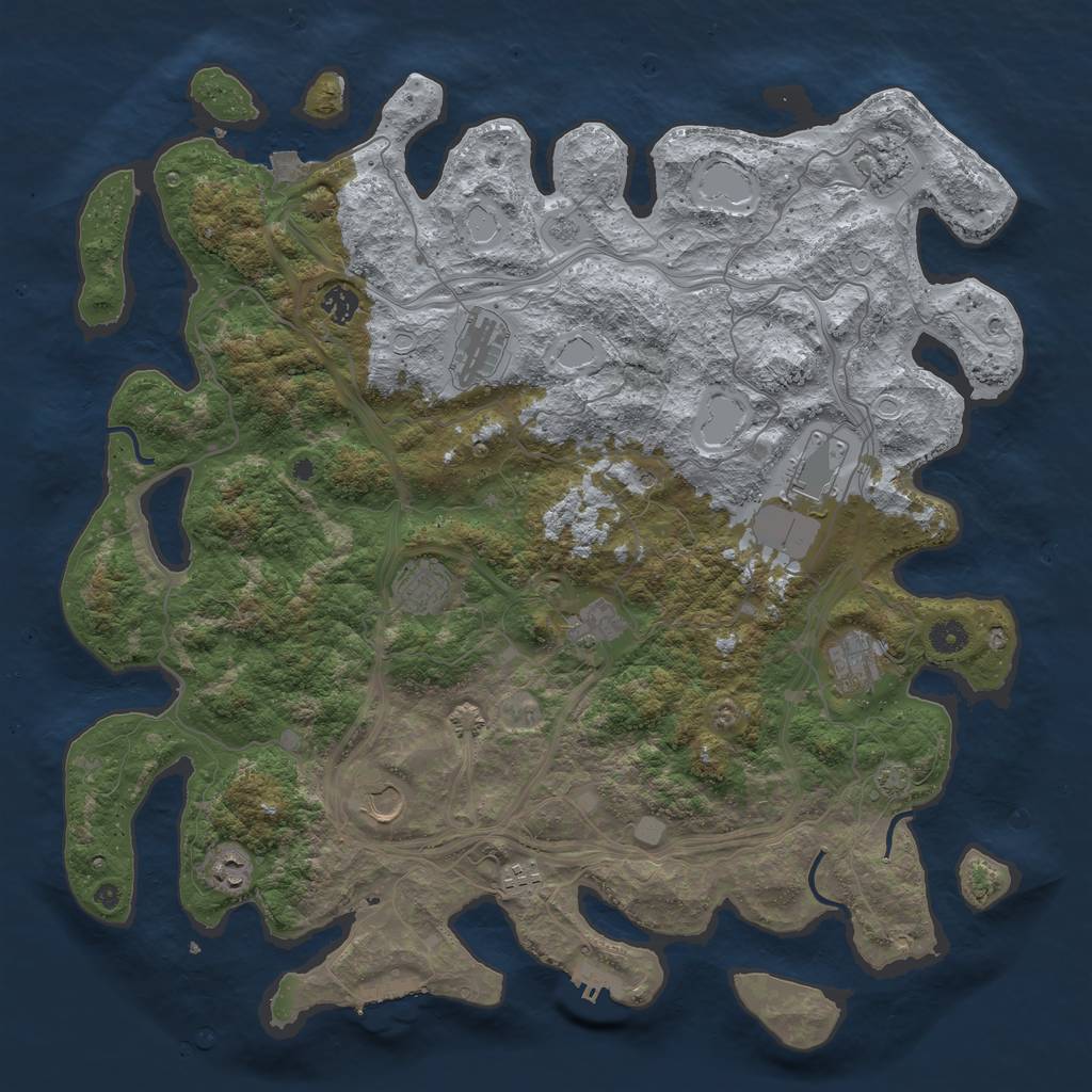 Rust Map: Procedural Map, Size: 4500, Seed: 813016451, 18 Monuments