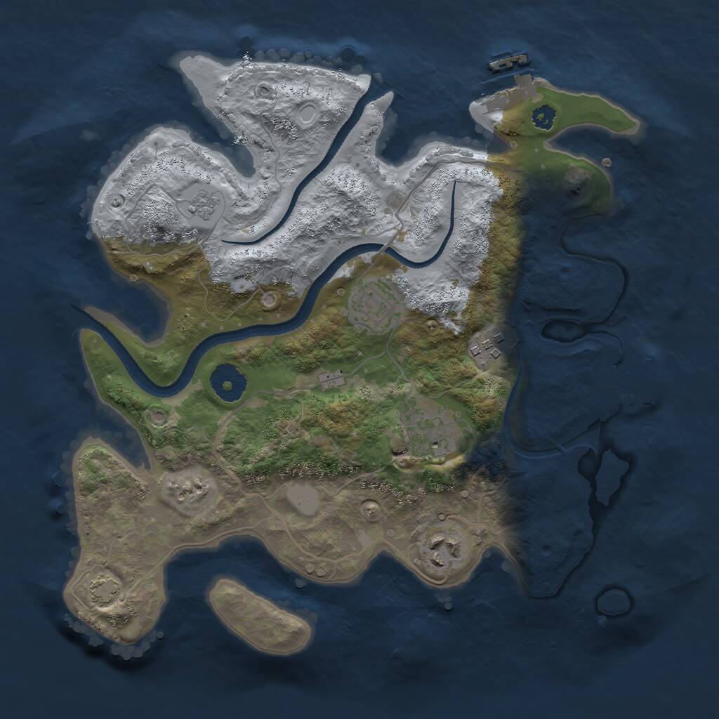 Rust Map: Procedural Map, Size: 3000, Seed: 555881469, 9 Monuments