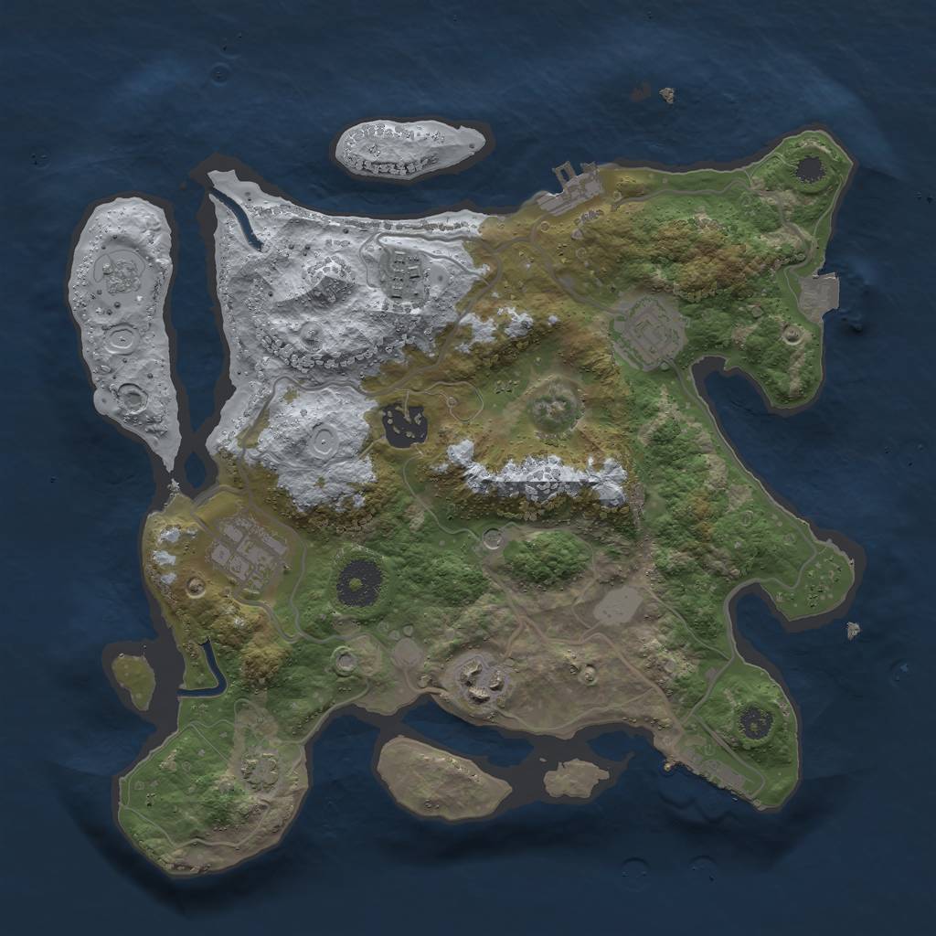 Rust Map: Procedural Map, Size: 3000, Seed: 26157, 13 Monuments
