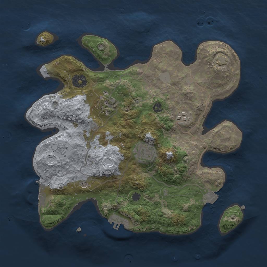 Rust Map: Procedural Map, Size: 2765, Seed: 123456, 11 Monuments