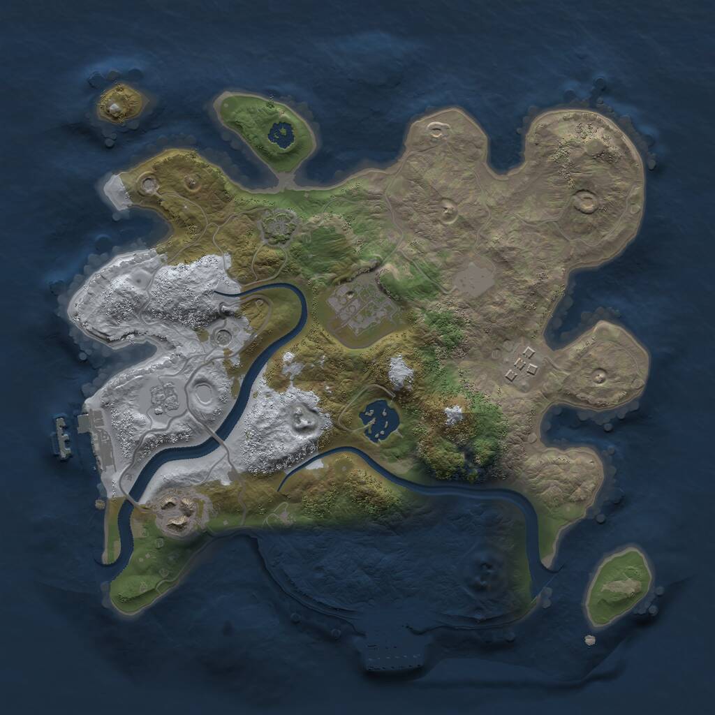 Rust Map: Procedural Map, Size: 2765, Seed: 123456, 10 Monuments