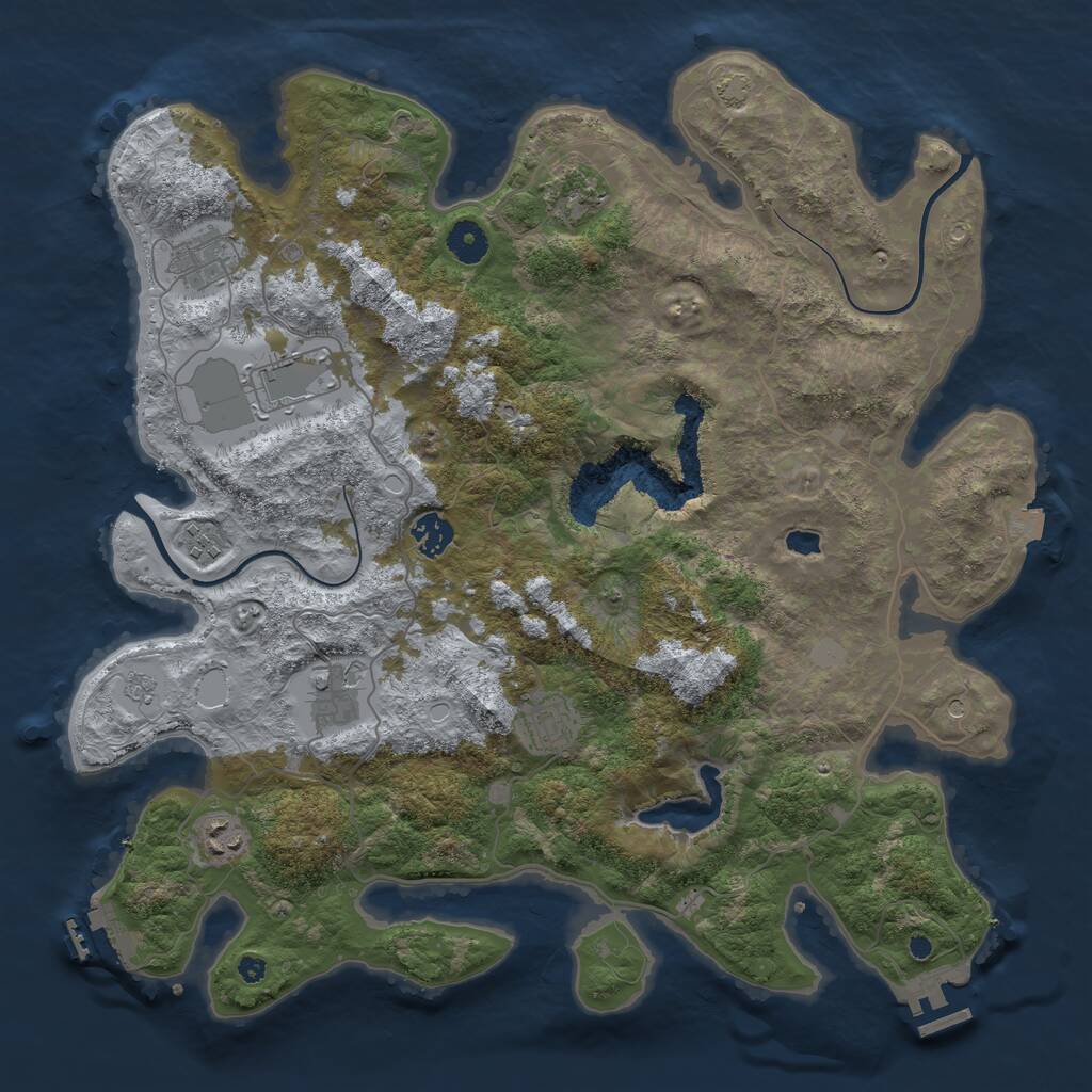 Rust Map: Procedural Map, Size: 4000, Seed: 762541389, 14 Monuments