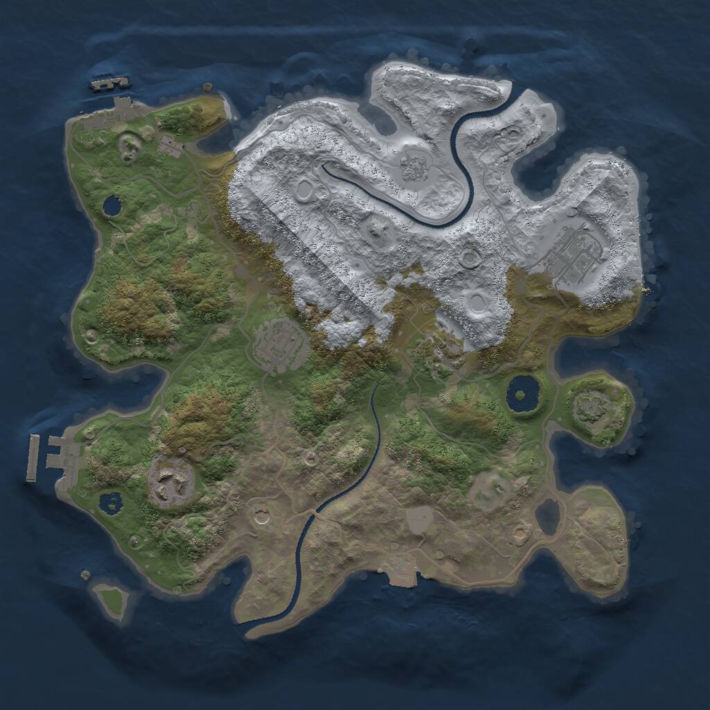 Rust Map: Procedural Map, Size: 3000, Seed: 9765831, 10 Monuments