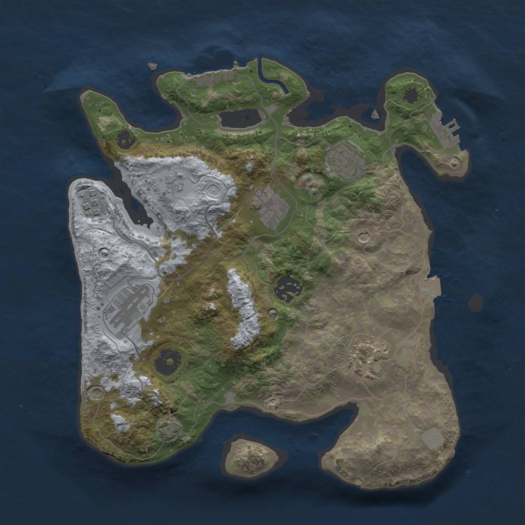 Rust Map: Procedural Map, Size: 3000, Seed: 1159435177, 14 Monuments