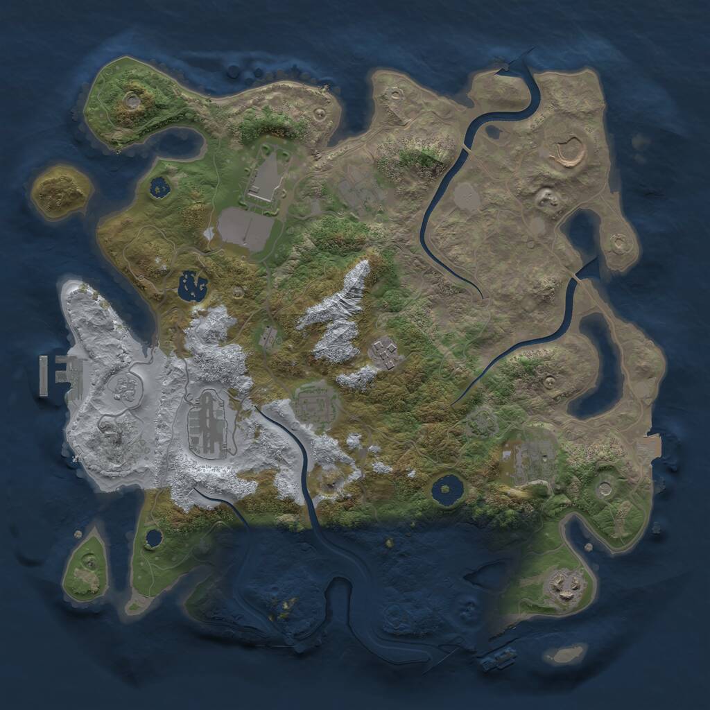 Rust Map: Procedural Map, Size: 3500, Seed: 2020238424, 15 Monuments