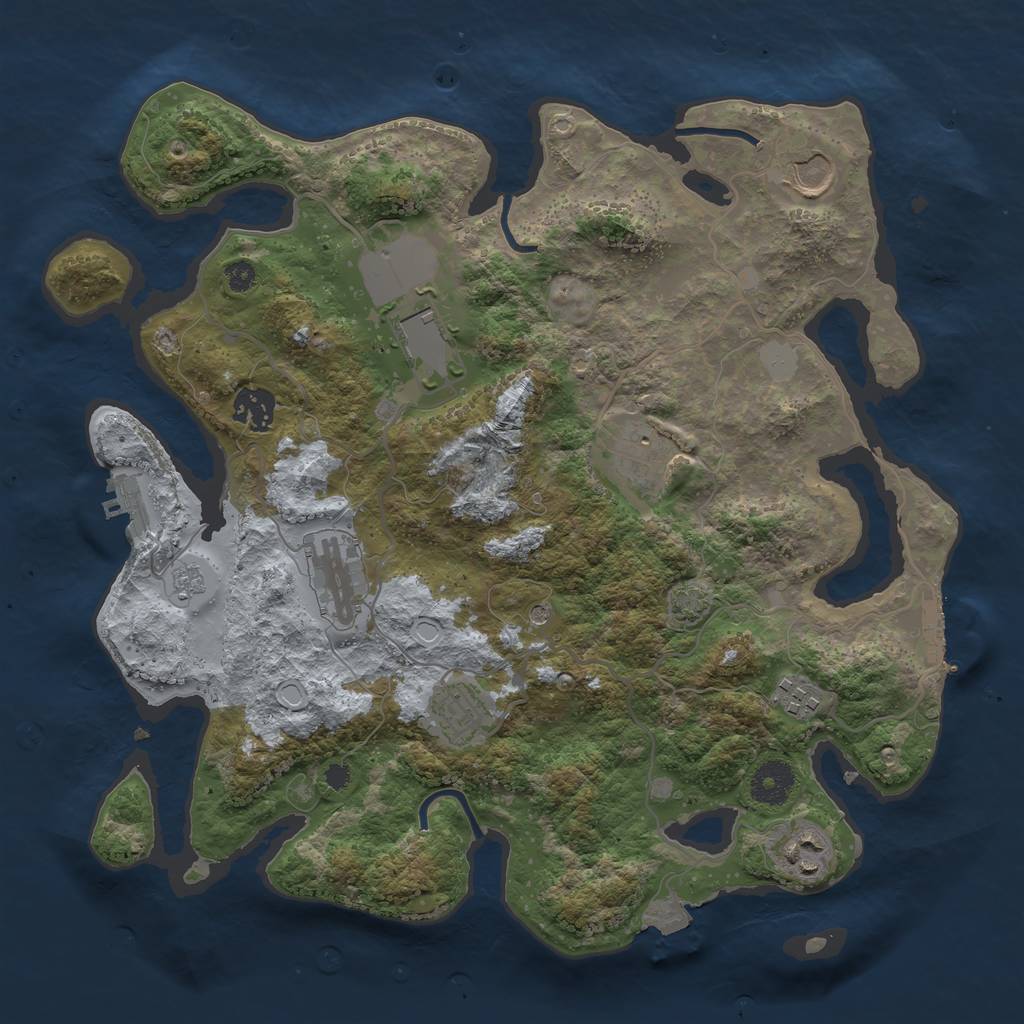 Rust Map: Procedural Map, Size: 3500, Seed: 2020238424, 16 Monuments