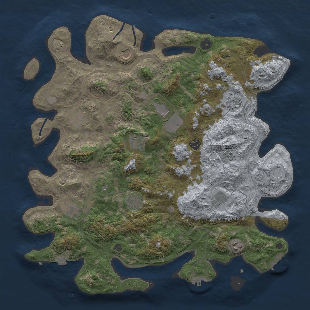 Rust Map: Procedural Map, Size: 4300, Seed: 21141313, 19 Monuments