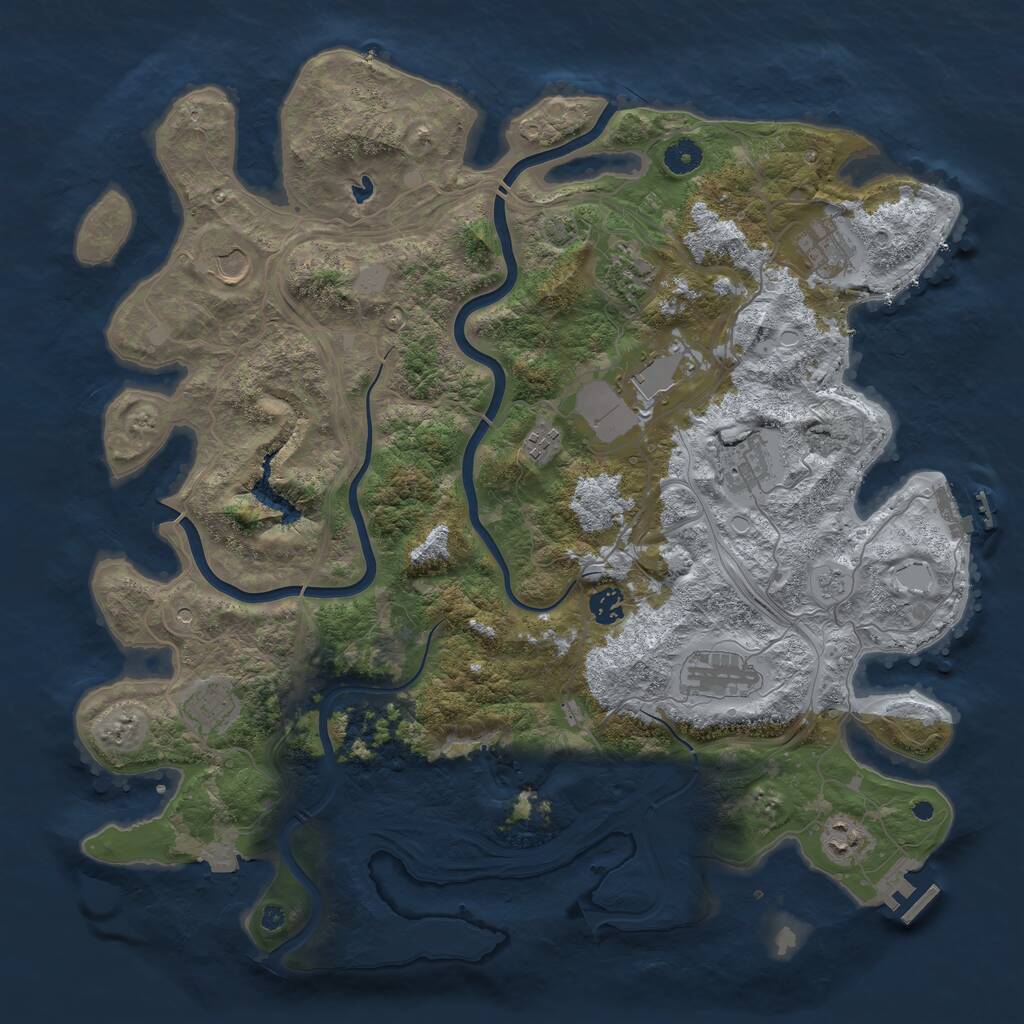 Rust Map: Procedural Map, Size: 4300, Seed: 21141313, 16 Monuments