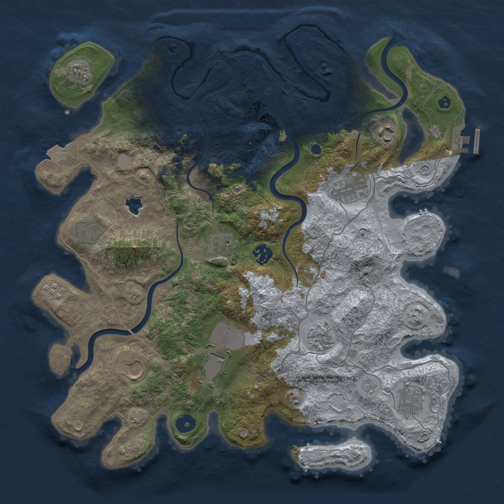 Rust Map: Procedural Map, Size: 4000, Seed: 240408878, 15 Monuments