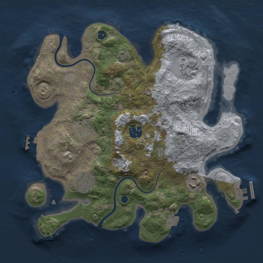 Rust Map: Procedural Map, Size: 3000, Seed: 61324, 12 Monuments