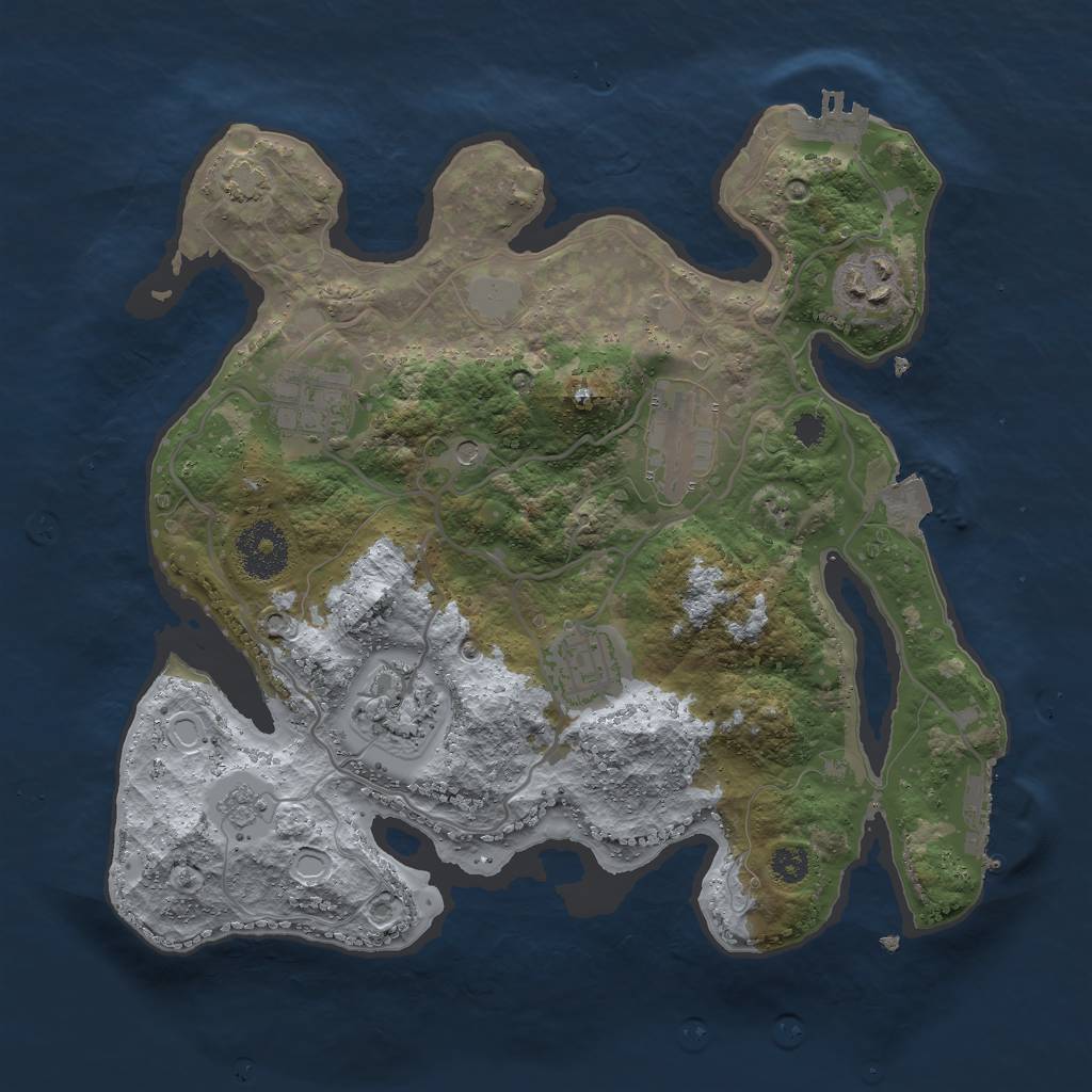 Rust Map: Procedural Map, Size: 3000, Seed: 1617192664, 13 Monuments