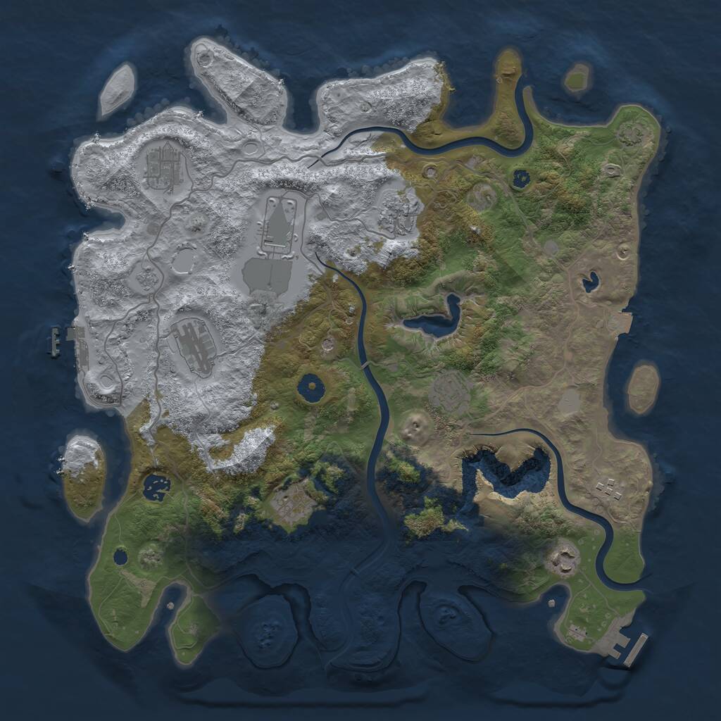 Rust Map: Procedural Map, Size: 4000, Seed: 1520839988, 15 Monuments
