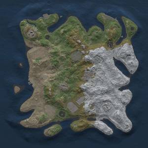 Thumbnail Rust Map: Procedural Map, Size: 3500, Seed: 1521250790, 17 Monuments