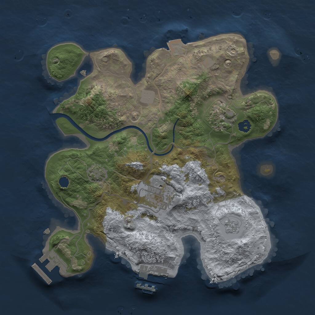 Rust Map: Procedural Map, Size: 2500, Seed: 1685287304, 7 Monuments