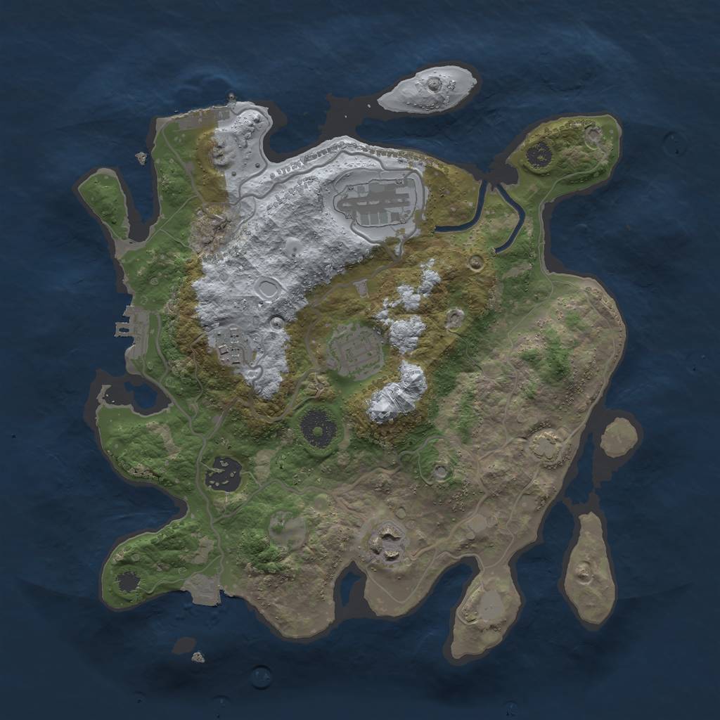 Rust Map: Procedural Map, Size: 3000, Seed: 40552686, 11 Monuments