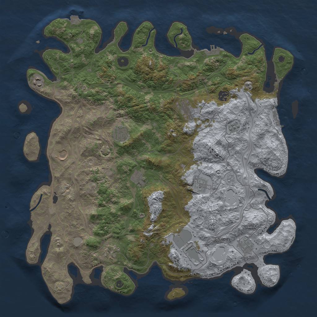 Rust Map: Procedural Map, Size: 4500, Seed: 1626550768, 19 Monuments