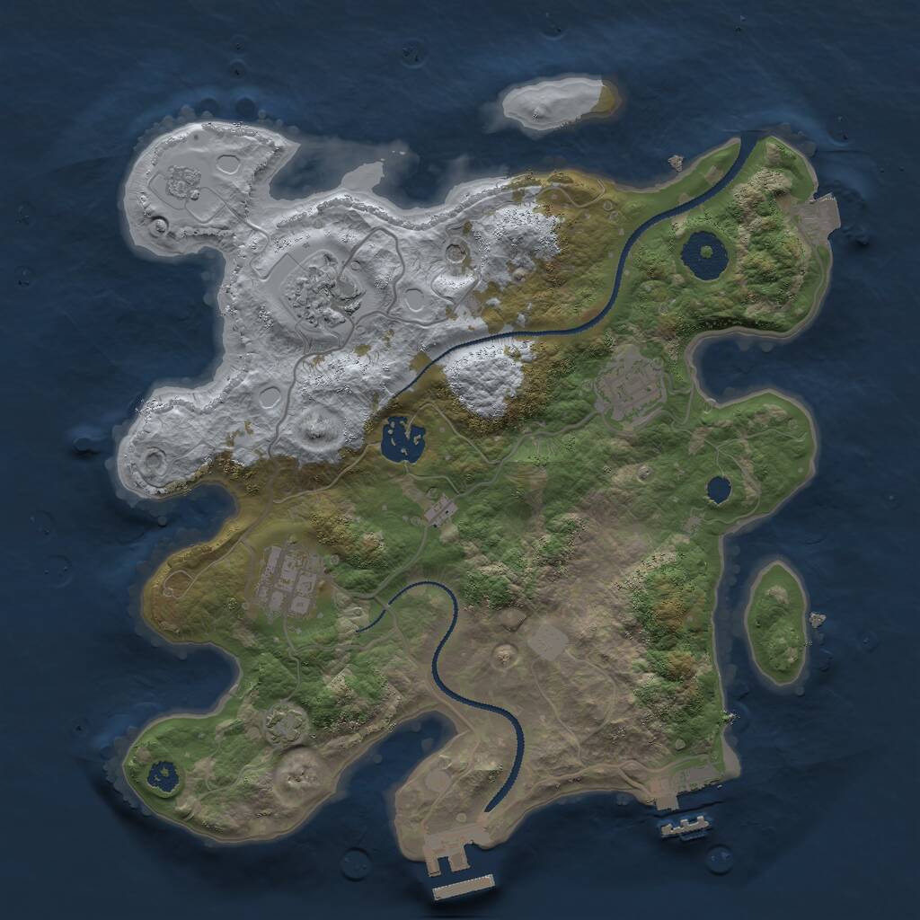 Rust Map: Procedural Map, Size: 3000, Seed: 7562135, 10 Monuments