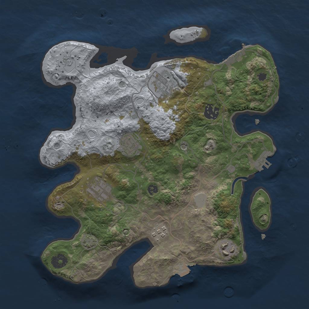 Rust Map: Procedural Map, Size: 3000, Seed: 7562135, 14 Monuments