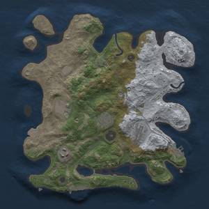 Thumbnail Rust Map: Procedural Map, Size: 3000, Seed: 7639042, 12 Monuments