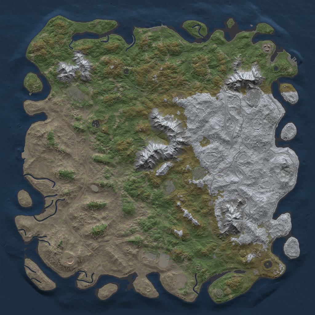 Rust Map: Procedural Map, Size: 6000, Seed: 450, 19 Monuments
