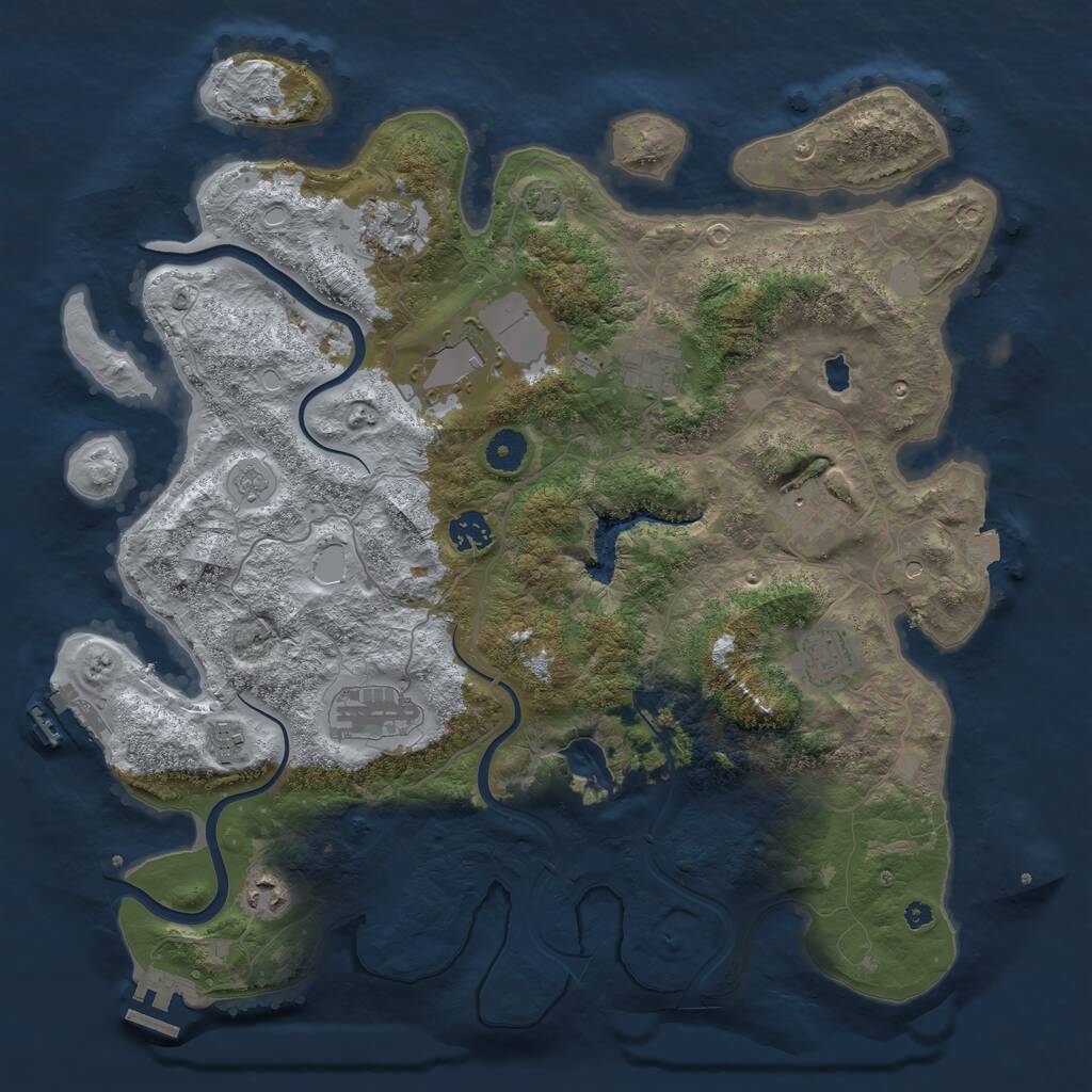 Rust Map: Procedural Map, Size: 4000, Seed: 353947737, 15 Monuments