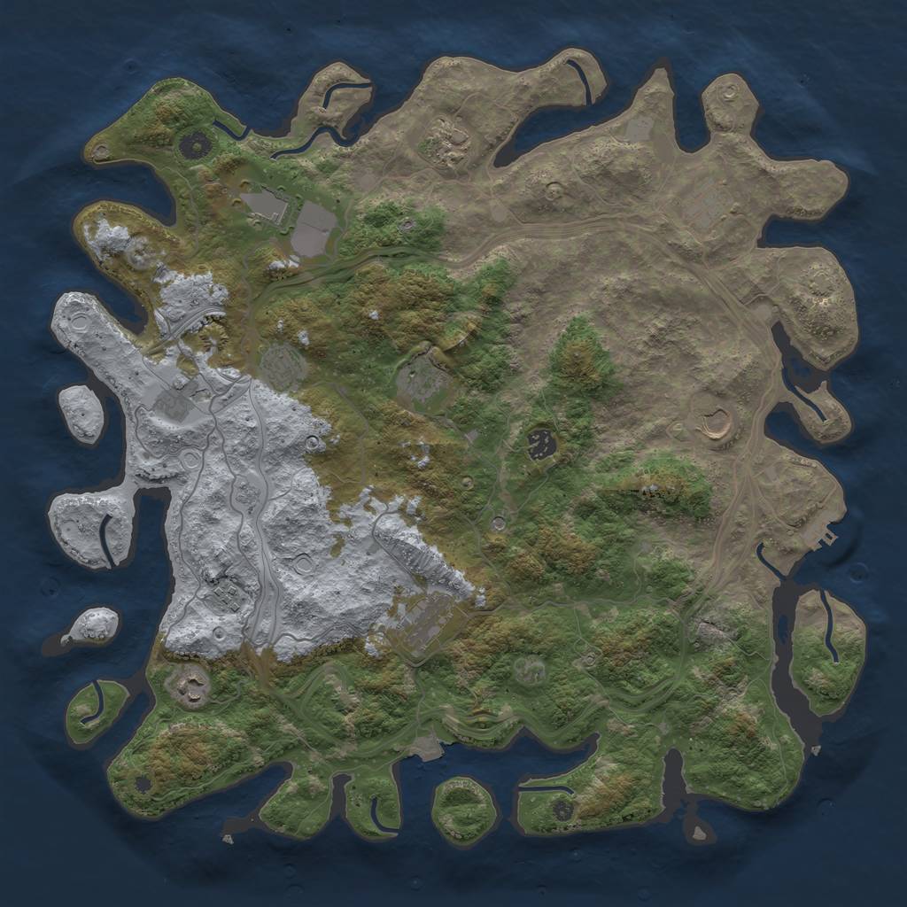 Rust Map: Procedural Map, Size: 4500, Seed: 2125941575, 18 Monuments