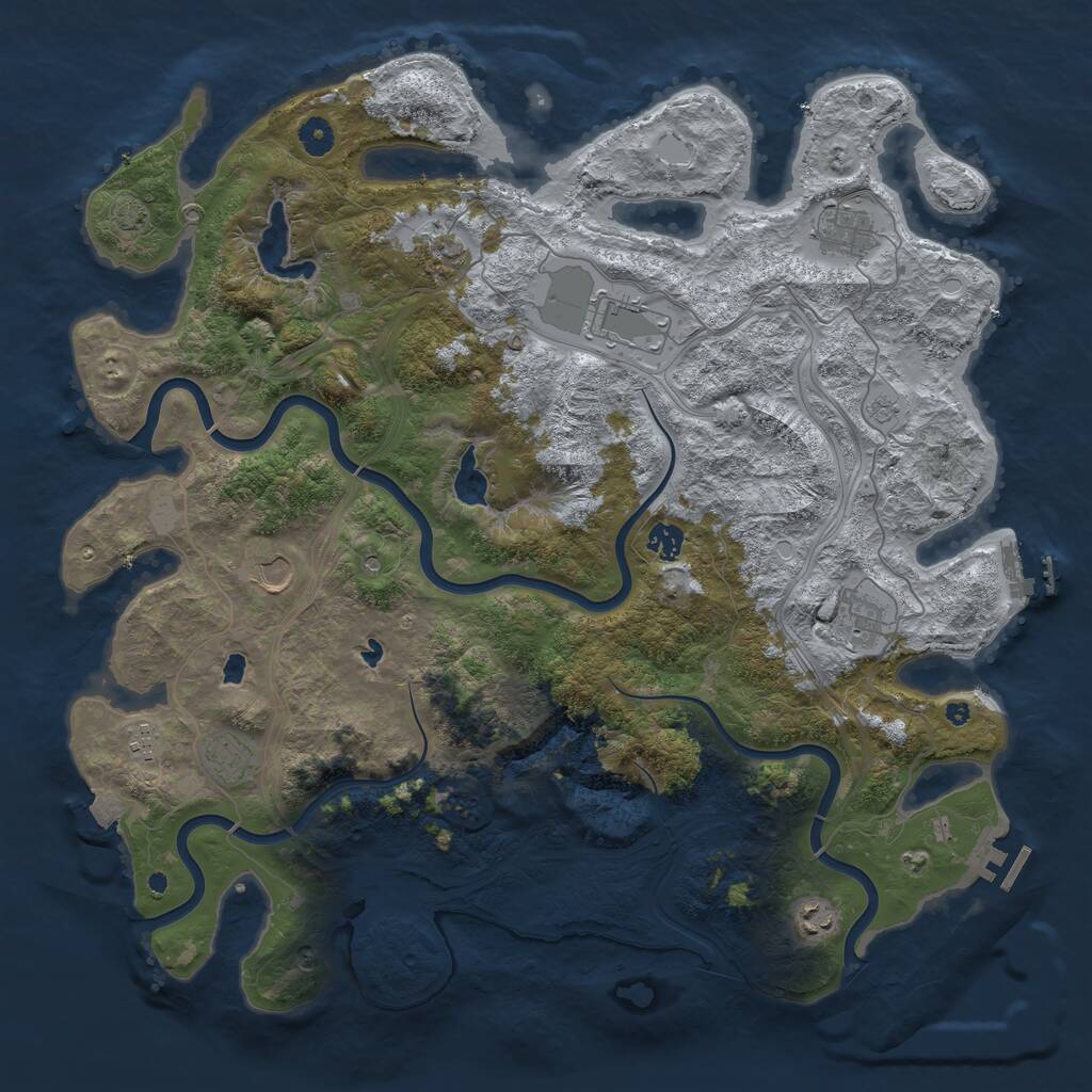 Rust Map: Procedural Map, Size: 4500, Seed: 332622, 15 Monuments