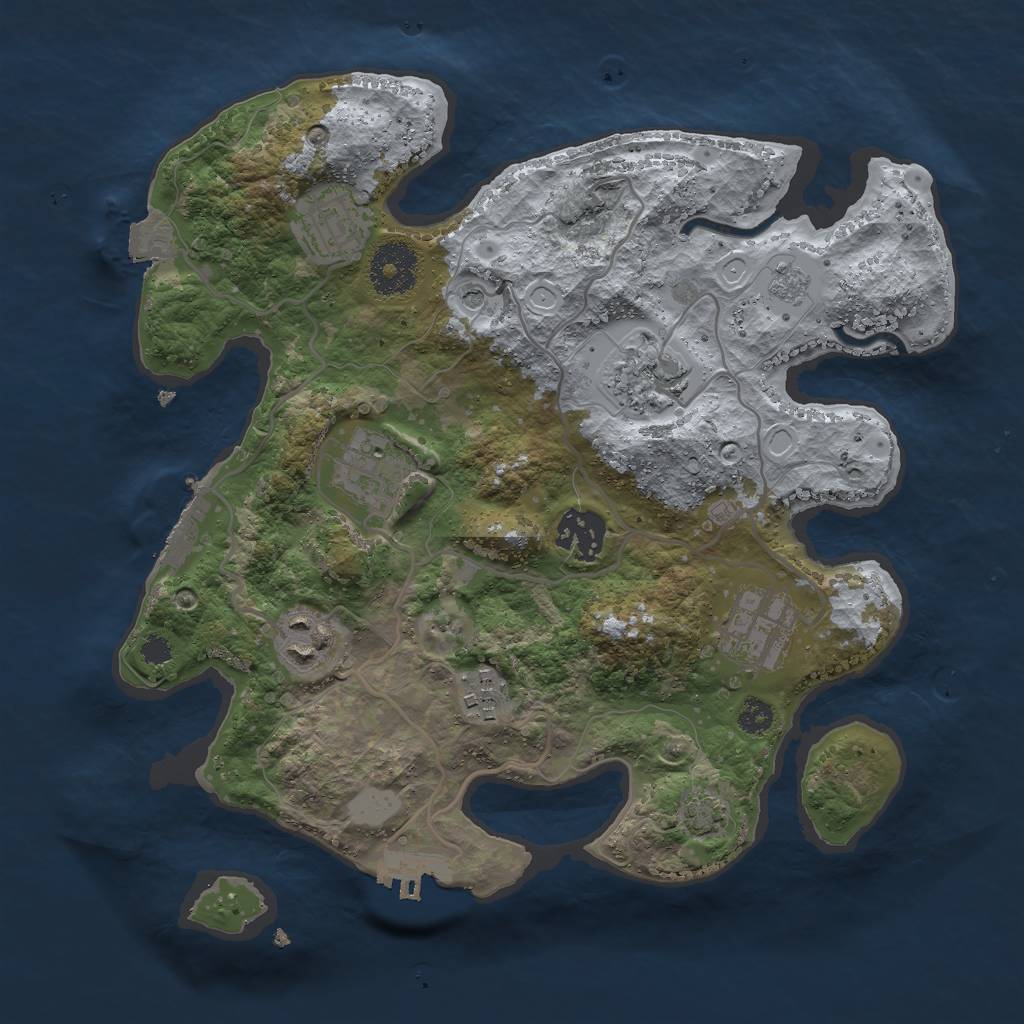 Rust Map: Procedural Map, Size: 3000, Seed: 136589643, 15 Monuments